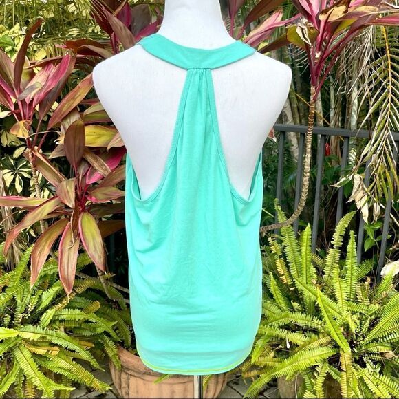 Trina Turk Recreation Aqua Draped Active Tank - Picture 5 of 8